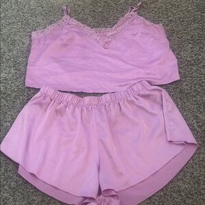 Colsie silk Lace Trim Sleepwear Set